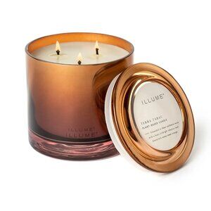 Illume Terra Tabac Statement Glass Candle NEW